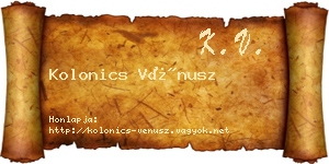 Kolonics Vénusz névjegykártya